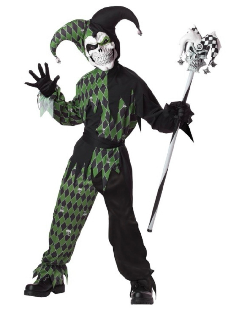 California Costumes “Jokes On You!” Evil Jester Halloween Costume, Kids Size L